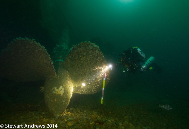 Port propellor and keel of HMS Audacious 7 July 2014 A